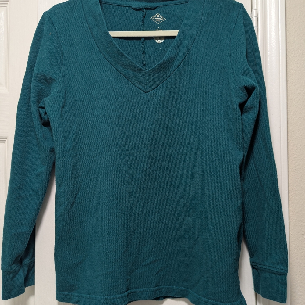 St. John's Bay Deep Green V-Neck Top